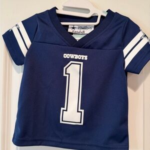 NFL Dallas Cowboys Navy and White #1 Kids Football Top